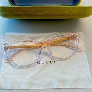 SOLD! Gucci GG0566ON 004 Pink Transparent 52 mm Women's Eyeglasses